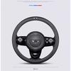 Auto Lenkradabdeckung Atmungsaktiv Leder Rutschfest Schutz für MINI JCW Cabrio Cooper Countryman Aceman Clubman Coupe F57