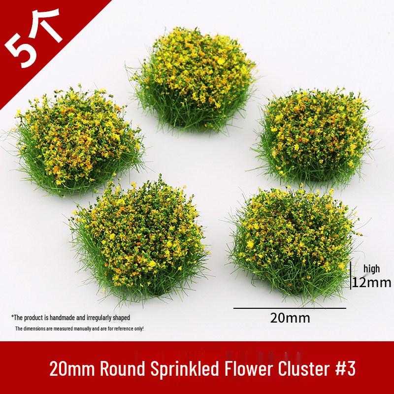 Miniature Grass Tufts for Sand Table Models - Wild Scenery Vegetation & Flower Clusters