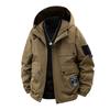 Solid Color Jacket Men's Spring and Autumn Loose Trendy Workwear Outdoor Waterproof Casual Hooded Jacket Jacket