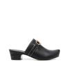 Ferragamo Gancini Leather Mules Black