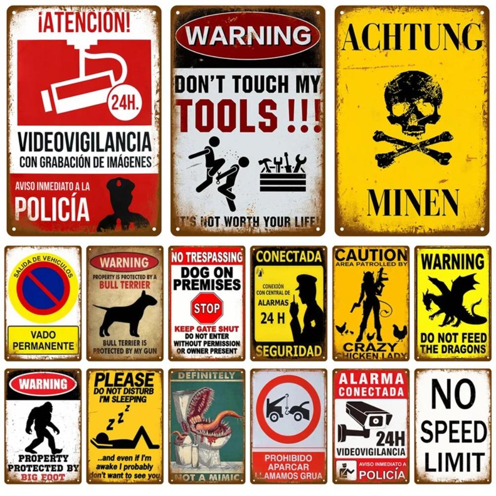 Retro Plates Tin Sign Poster Man Cave Metal Sign Room Vintage Metal Plate Home Decoration Luxury Wall Decor Items Art Mural Bar