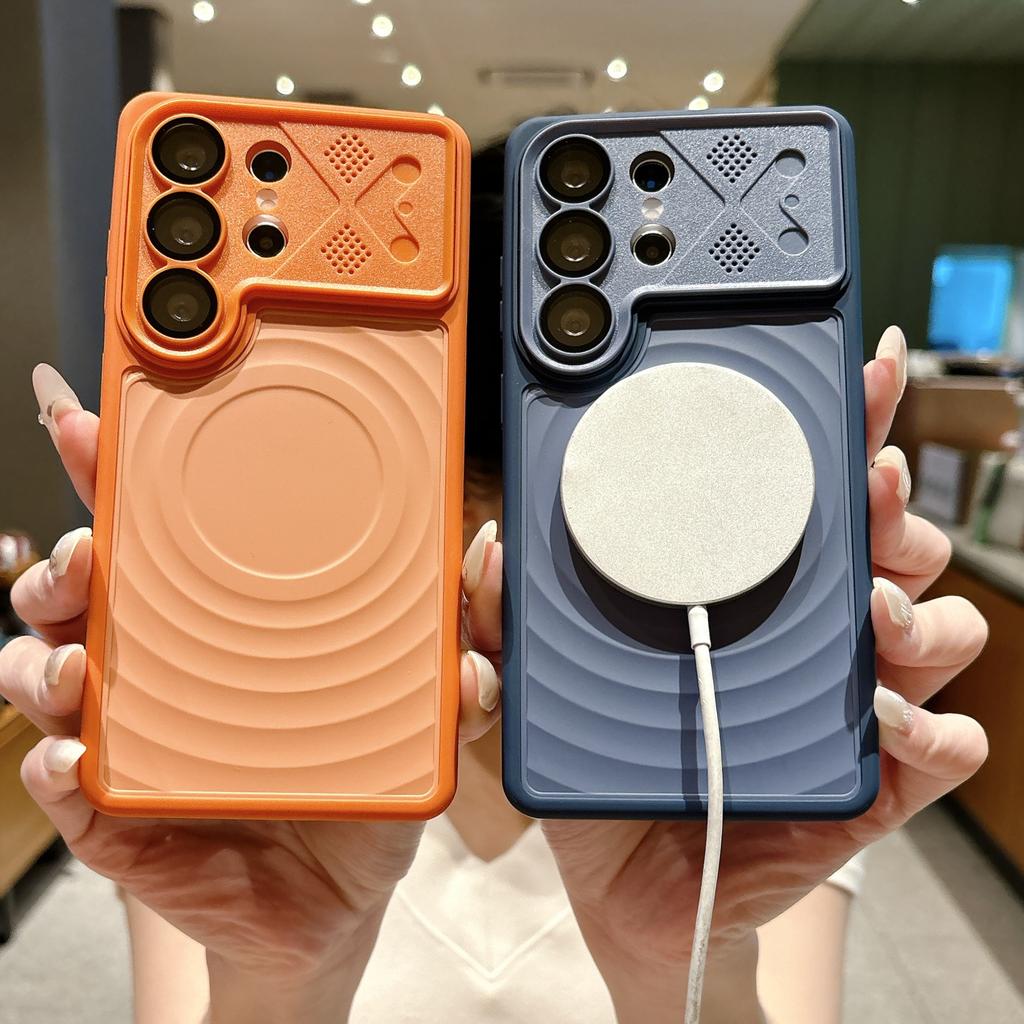 Applicable to Samsung S26Ultra mobile phone case, skin-sensitive ripple magnetic tape lens film S26 anti-drop hard case
