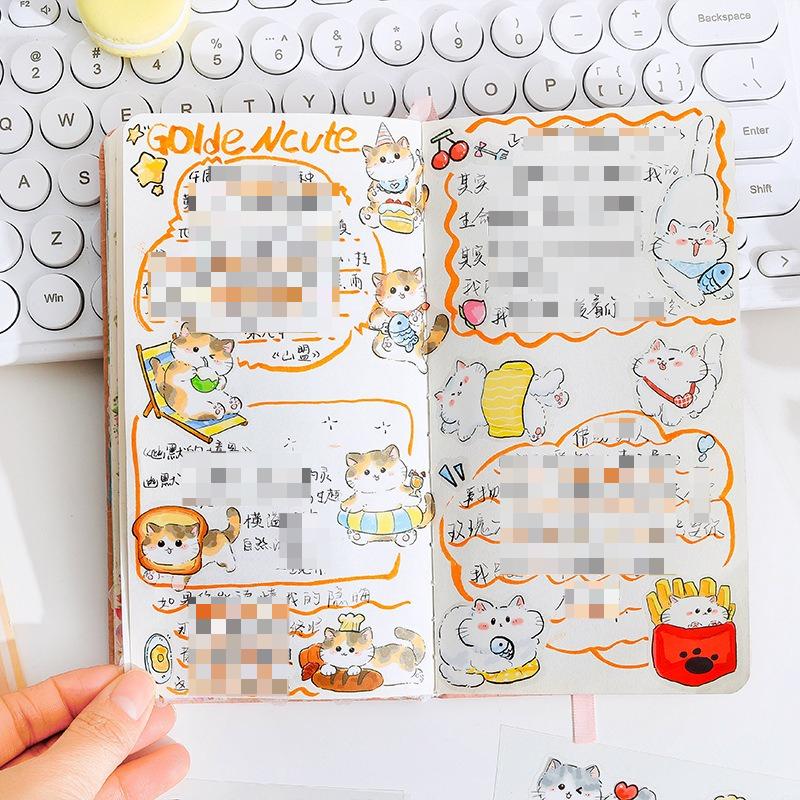 Soft Cute Cat Transparent Waterproof Pet Stickers Diy Hand Account Diary Stickers  Cute Animal Cat Stickers