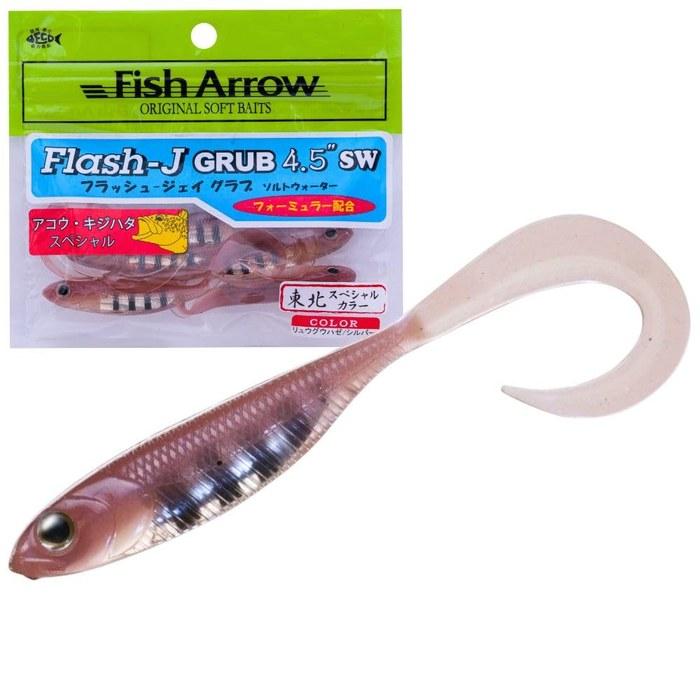 Fish Arrow Flash J Grub 4.5SW #121 Glow Orange/S 4.5 inch