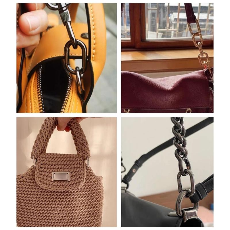 2 Pcs/Set Oval Rings Buckle Spring Oval Rings Spring Keyring Buckles Metal Oval Rings for Bag Purses Belts Keychain