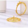 2026 Gold Crown Adjustable Open Ring for Women - Fashionable Lightweight Hollow Design