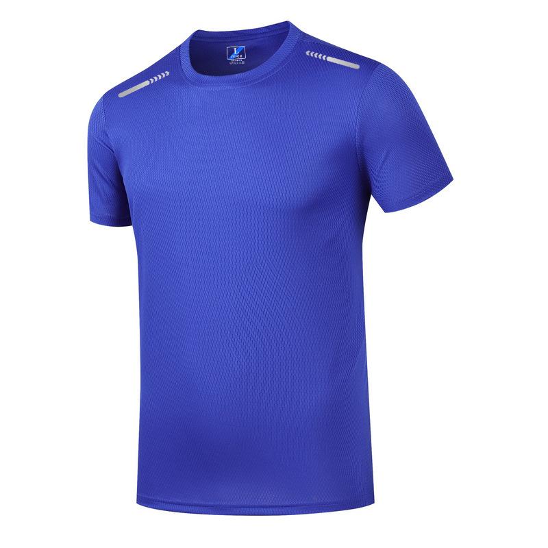 Ice Silk Men's Short Sleeved T-shirt Men's Summer Mesh Youth Breathable T-shirt Sports Quick Drying T-shirt