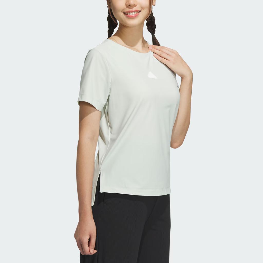 Adidas W Ct Tee Ss Logo Round Neck Short Sleeve T-Shirt Women Tops Linen-Green IT4354