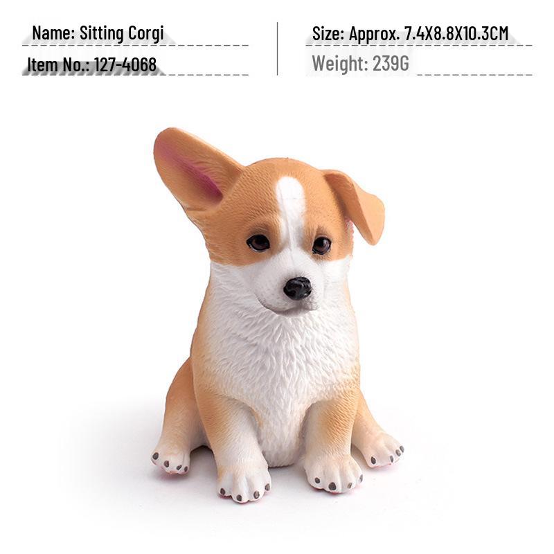 Cute Large Corgi Dog Ornament - Creative Static Model Toy Figure