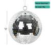 Reflective Glass Disco Ball - Silver Hanging Spherical Party Decor Mirror Ball