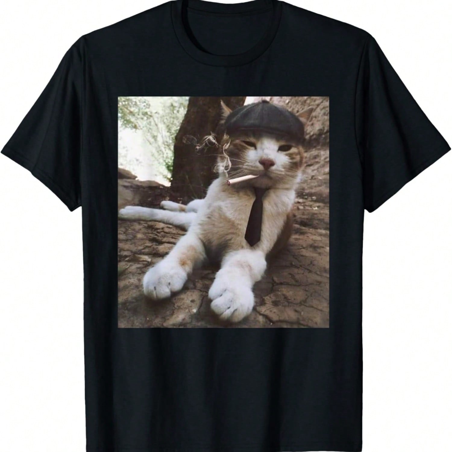 Funny Smoking Cat Meme Cigarette T-Shirt S разноцветный