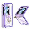 case for Samsung Z Flip 7 6 5 Wireless charging transparent airbag ring foldable screen drop protection case full coverage plain