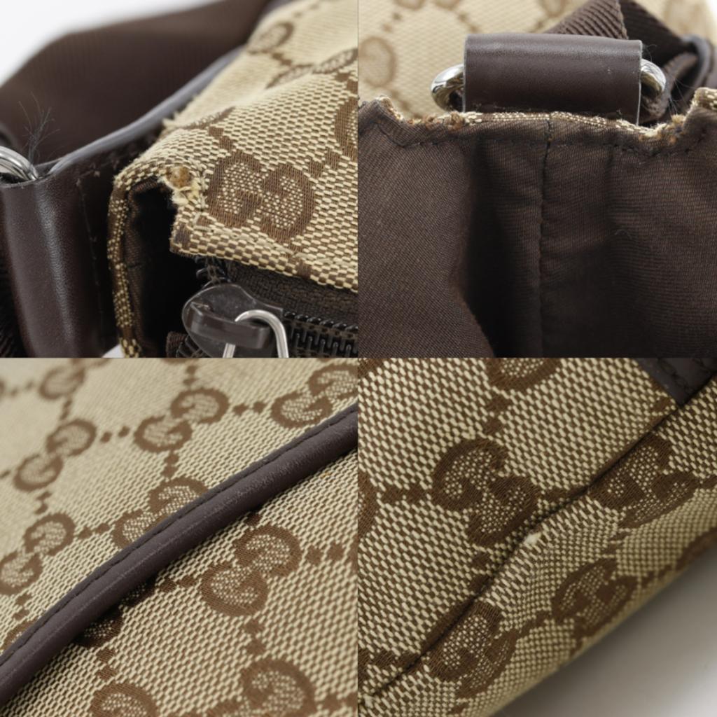 GUCCI Shoulder Bag 145857 Brown GG canvas unisex Used