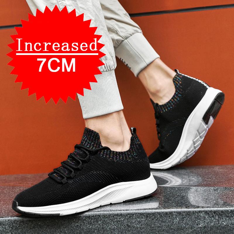 Man Mesh Sports Breathable Casual Shoes Invisible Inner Height-increasing Shoes Shoes Soft-soled Running Shoes Increasing Shoes