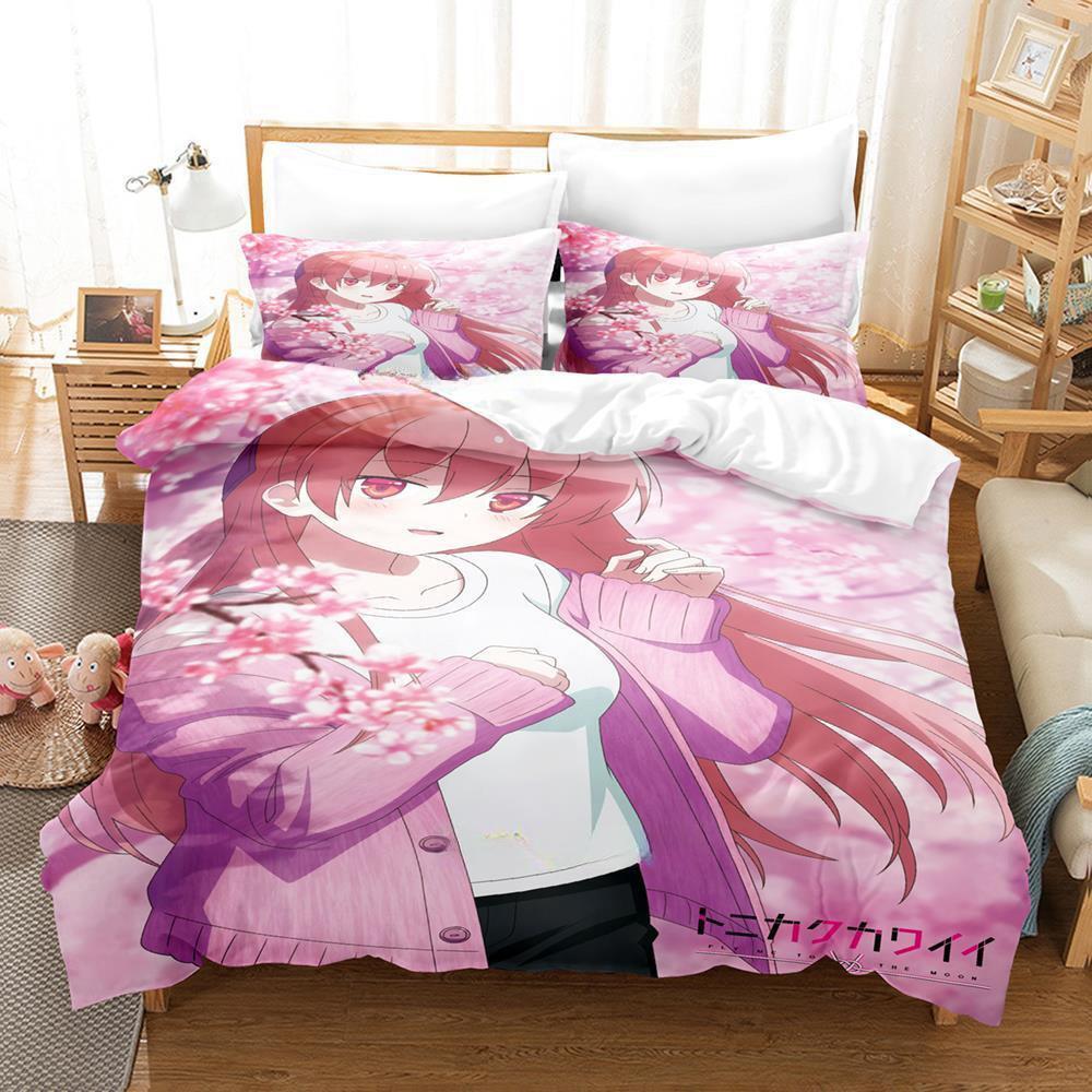Anime TONIKAWA: Över Månen För Dig Sängkläder Set Enkel Twin Full Queen King Size Sängset Vuxen Barn Sovrum Påslakanset