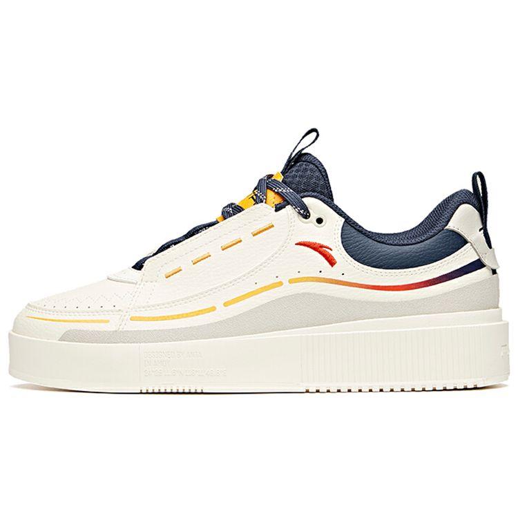 ANTA Casual Skate Shoes Off White Navy Blue Yellow Men 912228033-12 40.5