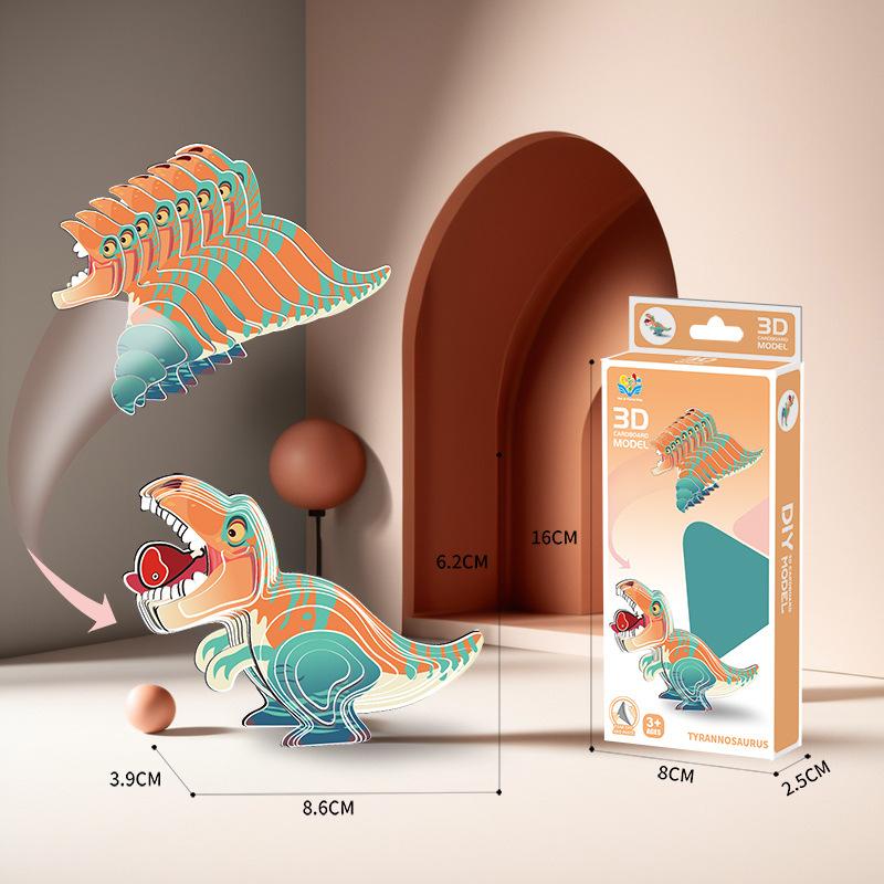 3D Cartoon Paper Three-Dimensional Puzzle Toy Children'S Animal World Kindergarten Handmade Educational Diy Model Ornament