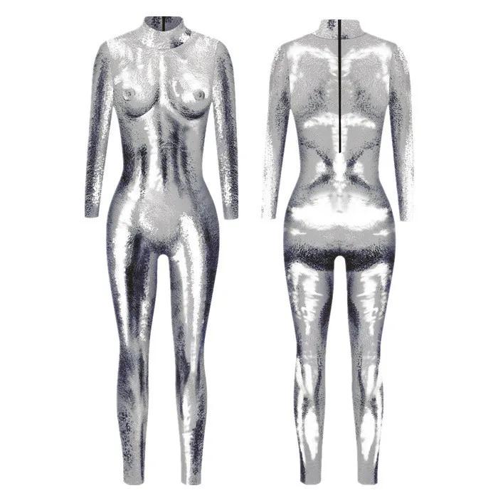 Kostiumy sceniczne z nadrukiem cyfrowym 3D dla dorosłych na wydarzenia Halloween, karnawałowe imprezy tematyczne, strój cosplayowy do zabawy w udawanie, kombinezon