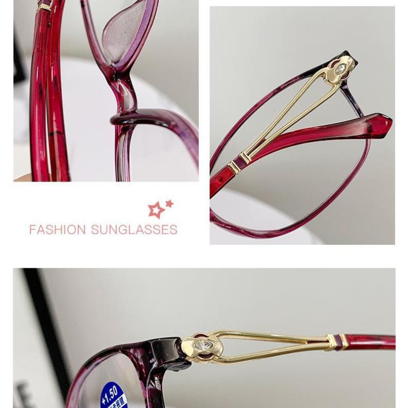 Reading Glasses Women Fashion Vintage Anti Blue Light Presbyopic Eyewear Female Ultralight Optical Farsighted Eyeglasses 0 ~+400