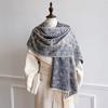 Autumn Winter Luxury Women Scarves 180*65Cm Men Thick Warm Scarf Flower Pattern Tassel Shawl Cashmere Imitation Poncho Stole