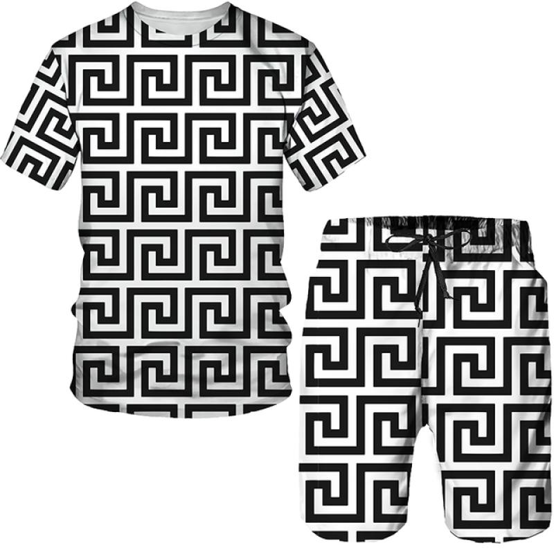 Summer  Fashion Men's T-shirts/Shorts/Two Piece Sets Couple Outfits Casual Streetwear Clothes Hip Hop Men's Tracksuit