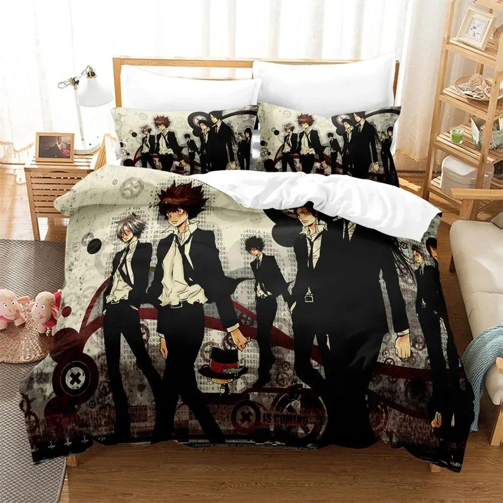 Family Teachers REBORN Tsuna Bedding Set Printed Bed Set With Pillowcase Duvet Cover Soft Single Double Queen Super King Size