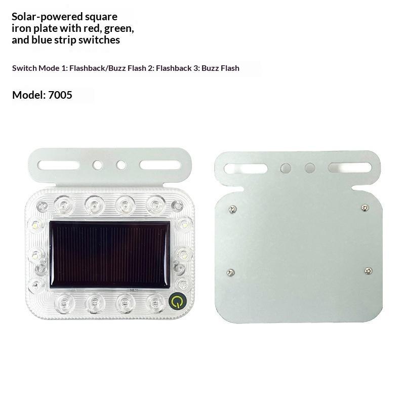Oval Solar Powered Warning Strobe Light Multi Flashing Modes Colors For Motorcycle Bicycle Outdoor Use