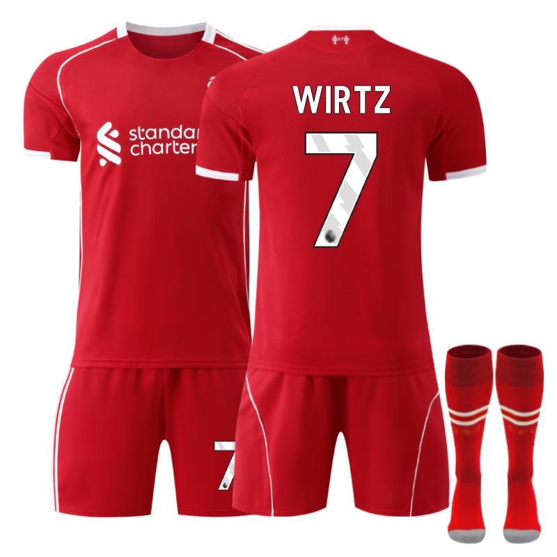 2 Liverpool domácí č.. 1 dres Salah Wirtz Isaac fotbalový dres sada pánská 2 Rota