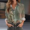 Women's Shirt Blouse Print Button Long Sleeve Casual Basic Shirt Collar Regular Top