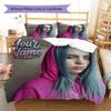 Billie Eilish Custom Name Pattern Bedding,Quilt Set Quilt Cover Pillowcase Home Birthday Gift(1 * duvet cover + 2 * pillowcase, without core)