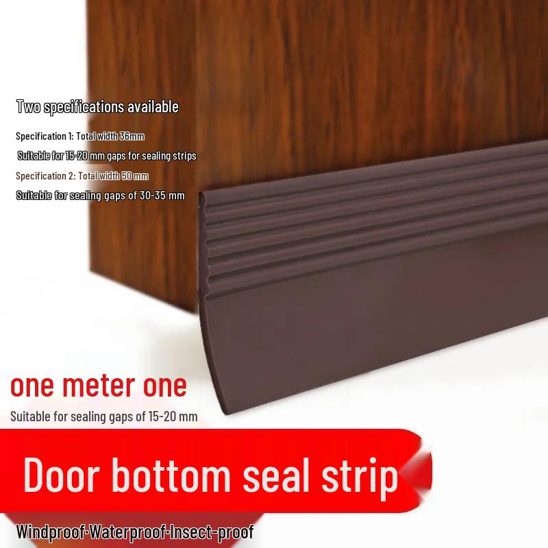 

Self-Adhesive Door Seal Strip: Soundproof, Windproof, Waterproof, Anti-Freeze, Heat Insulating for Wooden & Glass Doors Brown, 36mm width, seals gaps up to 20mm