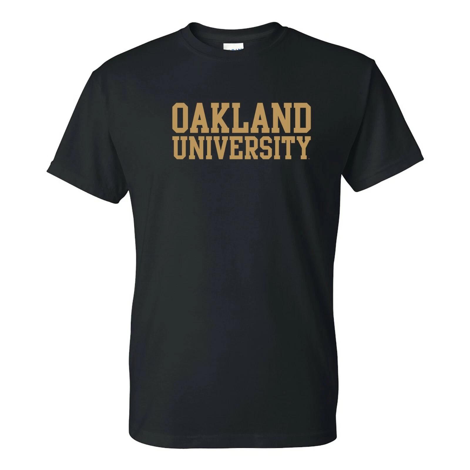 OAKLAND UNIVERSITY Golden Grizzlies Basic Block - NCAA SPORTS TEAM Shirt - Black S