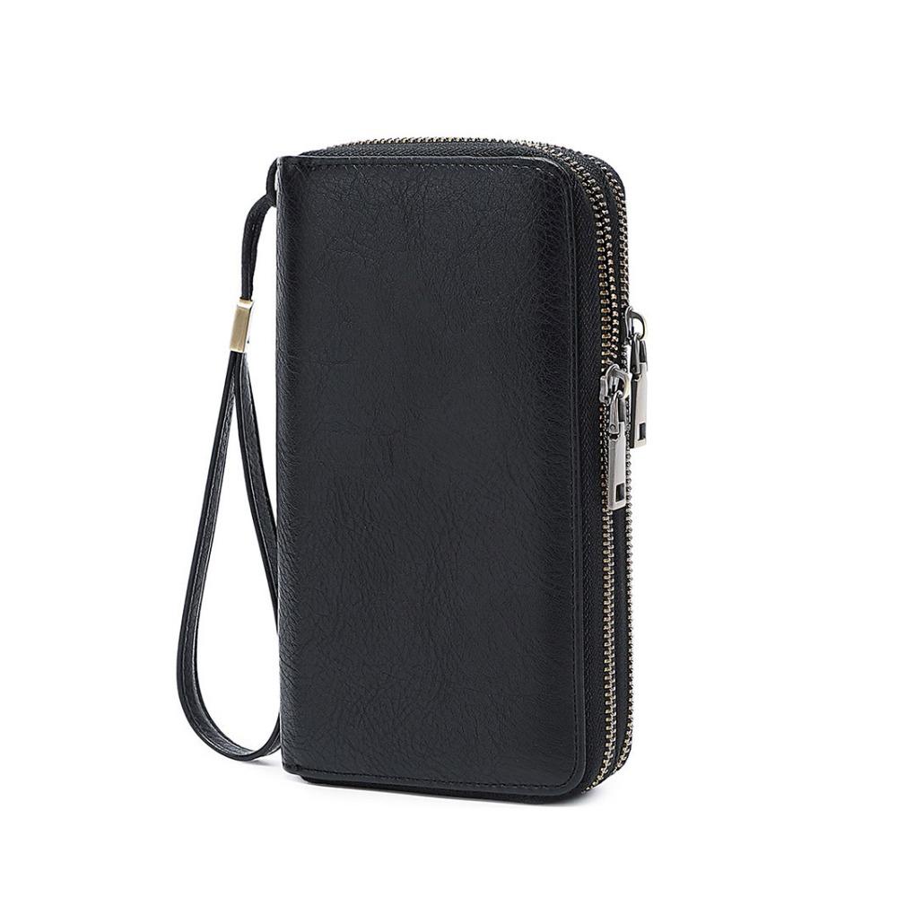 Multifunctional RFID Blocking Wallet High-quality PU Leather Large Capacity Wallet Large Capacity Leather Wallet Phone Storage чёрный