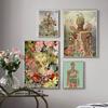 Gift Flowers Skull Print Poster Anatomical Medical Art Illustration Body Abstract Skeleton Canvas Painting Doctor Office Decor