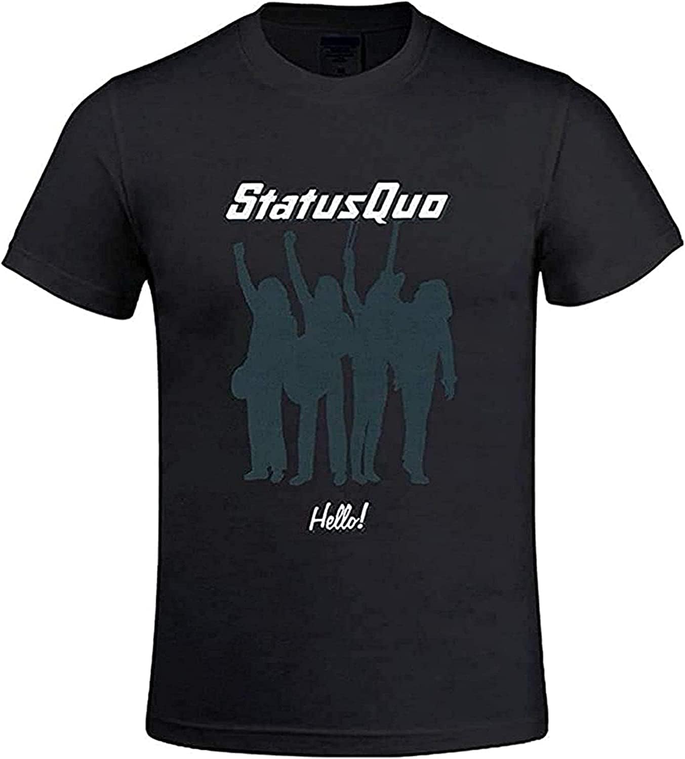 CloudsTetrade Status Quo Hallo Mannen T-shirts met Ontwerpen Ronde Hals Zwart 3XL zwart