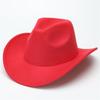European and American suede warped edge western cowboy hat men and women outdoor curled brim ethnic style top hat felt hat