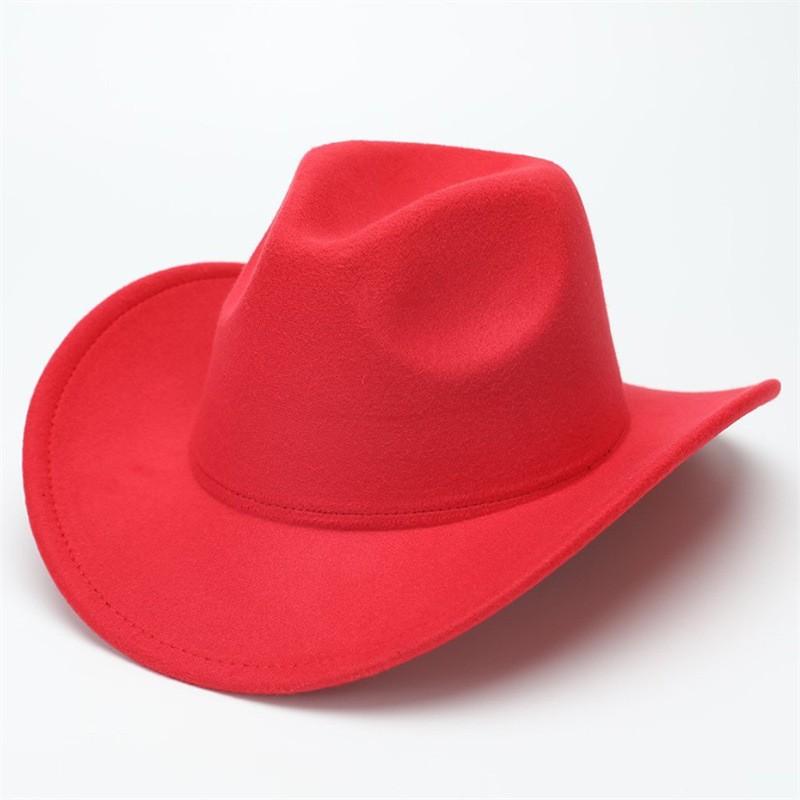 European and American suede warped edge western cowboy hat men and women outdoor curled brim ethnic style top hat felt hat