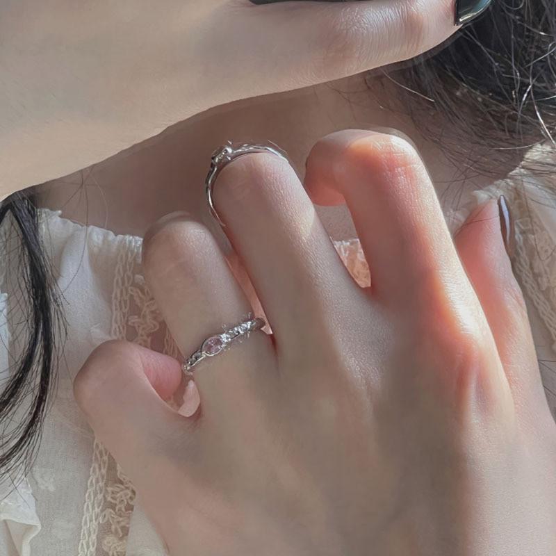 Stylish Geometric Adjustable Copper Ring For Women With Colorful Zirconia Stones