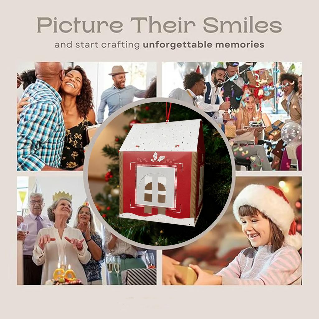 House Shaped Gift Boxes Christmas Treat Boxes Candy House Christmas Favor Gifts Box Bags Wrapping Container For Xmas Party