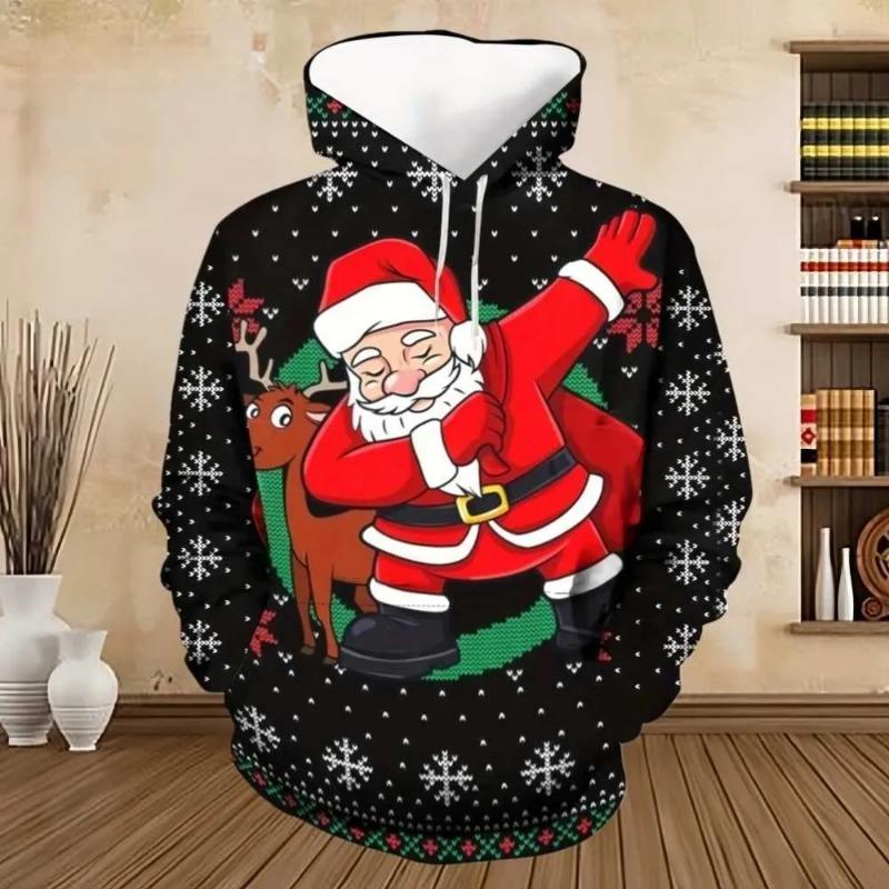 Funny Santa Claus Hoodie Sweatshirt Christmas Snowflake 3d Print Hoodie Men Women Fashion Tracksuit Men Clothes Autumn Winter