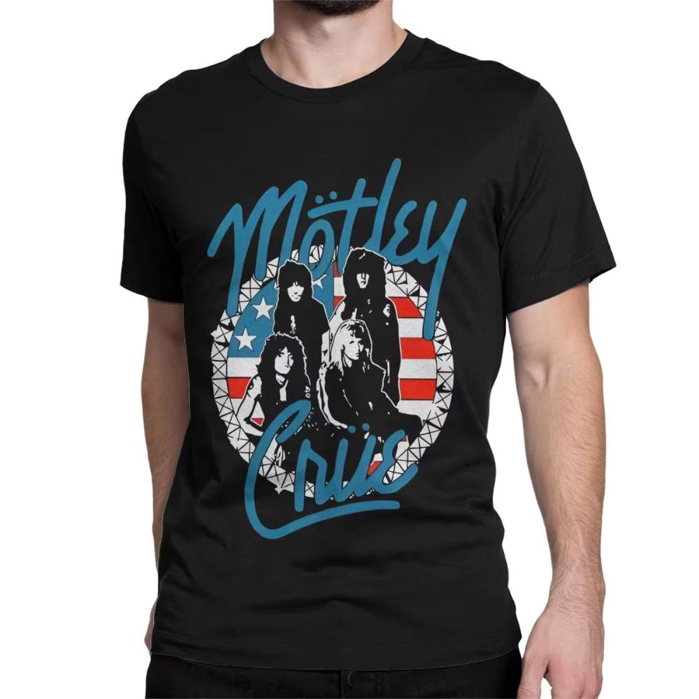 Men Women Motleys Girls Music Cotton T Shirt Crue Metal Band Cotton Clothes Leisure Short Sleeve Round Collar Tees Gift T-Shirts