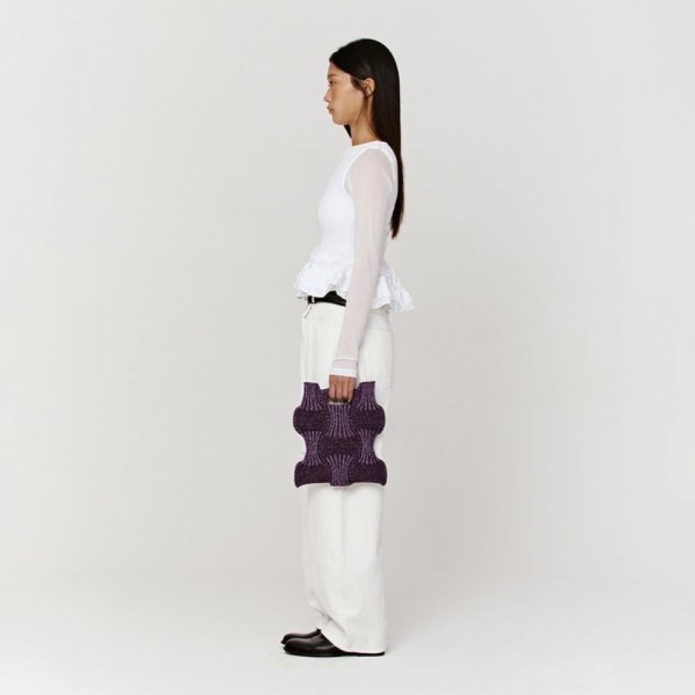 Pleatsmama Glitter Deep Purple New Bow Bag