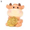 Śliczny złoty wół ozdoba żywica DIY figurki zwierząt dekoracja na biurko samochodu prezent