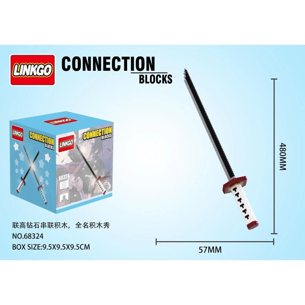 Linkgo Anime Connection Stavebnice Goku Luffy Demon Slayer Nezuko Stitch Pikachu Sasuke 3D Model Mini Cihlová Figurka Hračky