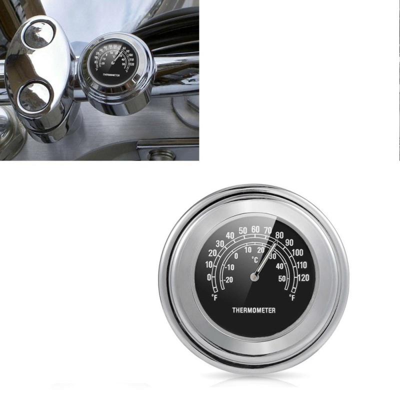22-25mm Motorcycle Handlebar Clock Thermometer Waterproof Dial Handlebar Mount for Yamaha Kawasaki