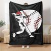 Baseball Theme Printed Blanket - Perfect for Couch, Bed, Travel & Outdoor Use | Machine Washable, Cozy & Durable.