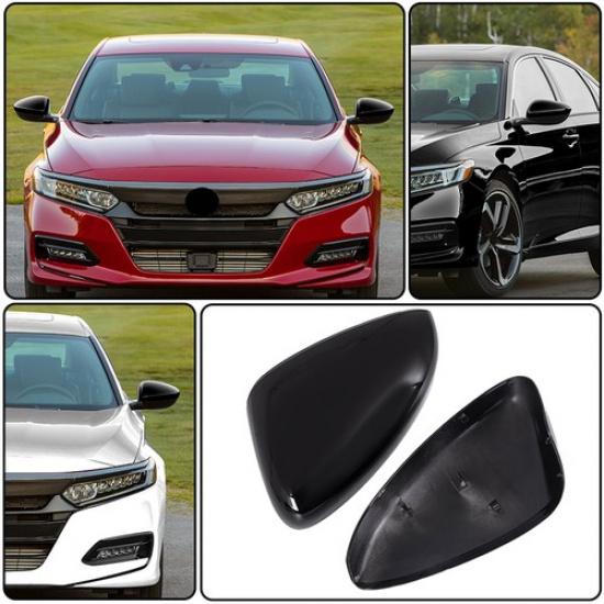 FOR 2018 2019 2020 2021 2022 Honda Accord BLACK Mirror COVERS W/o Turn Signal