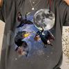 Retro Cormorant Moon Shirt, Vintage Water Bird Tee, Celestial Forest Animal Art, Aesthetic 90s Wildlife Tshirt, Cottagecore Nature Gift