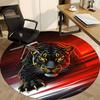 1pc Jaguar Pattern Chair Carpet for Office, Round Non Slip Durable Large Size Office Carpet, Suitable for Office