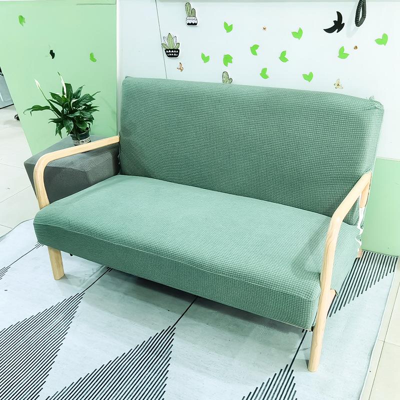 Stretch Futon Slipcover Solid Wood Sofa Cover Furniture Protector Without Armrests Slipcover Soft with Elastic Bottom for Kids, Spandex Jacquard